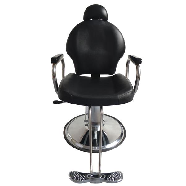8735 Man Barber Chair with Headrest Black
