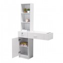 Wall Mount Beauty Salon Spa Mirrors Station Hair Styling Station Desk White