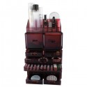 4Pcs/Set Plastic Cosmetics Storage Rack Transparent Coffee
